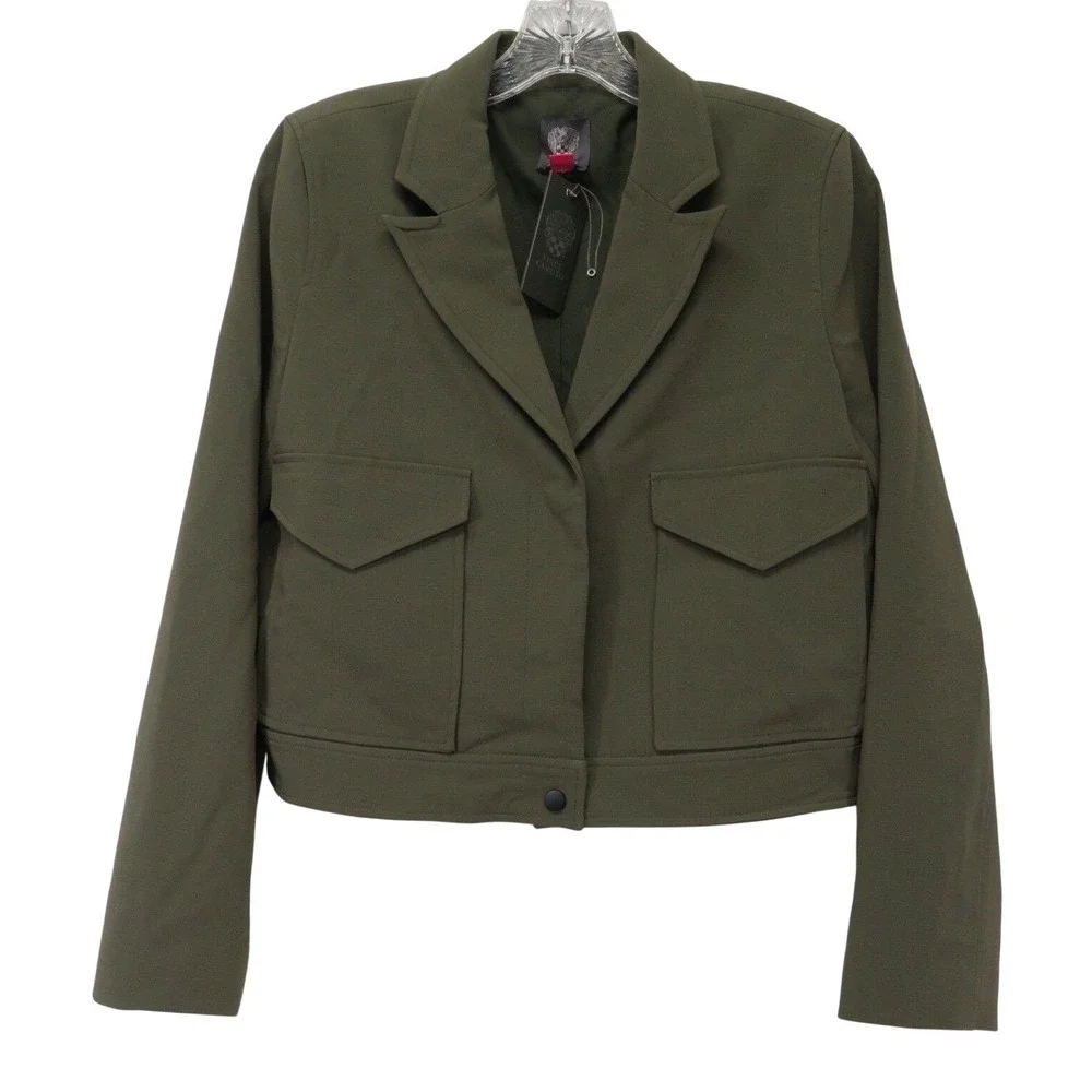 Vince Camuto Cropped Blazer Jacket Olive Green Size 6 NWT Fall Forward MSRP $149 - Picture 1 of 6